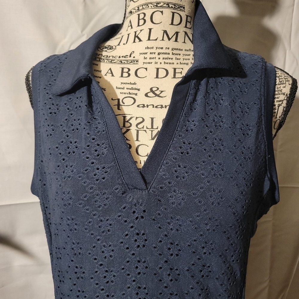 Kyodan Medium Blue vneck dress With Pockets - Picture 6 of 7